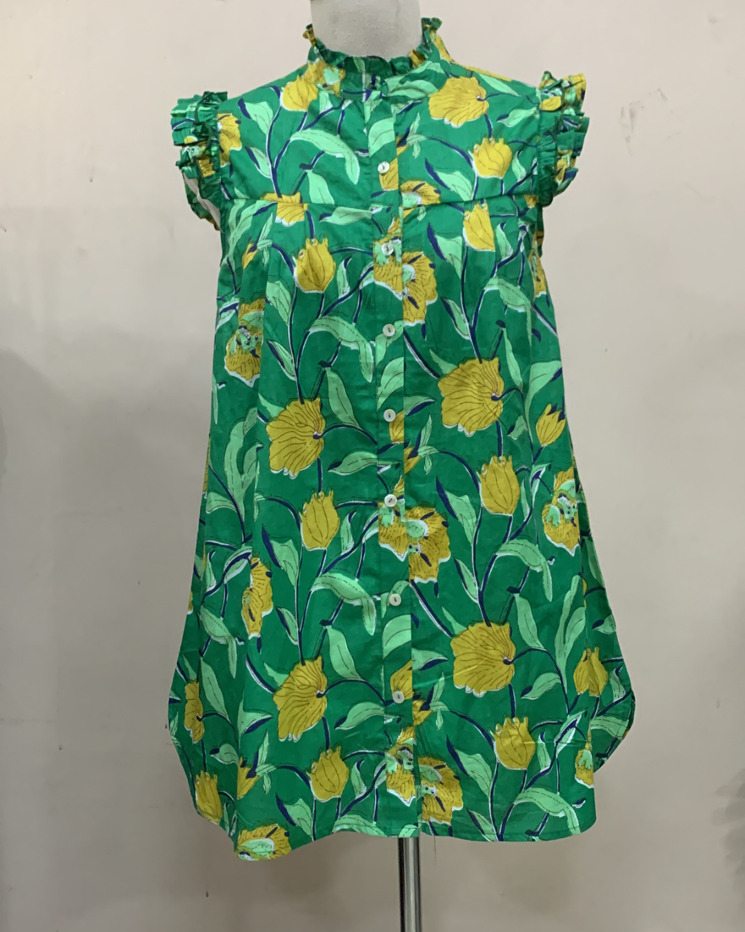 Emerald Meadow Ruffle Tunic Dress