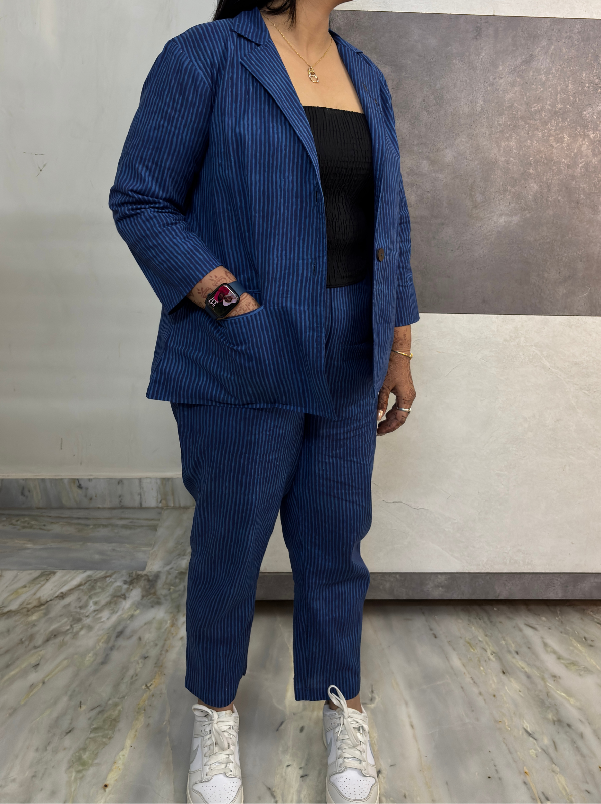 Midnight Pinstripe Power Three Piece Set