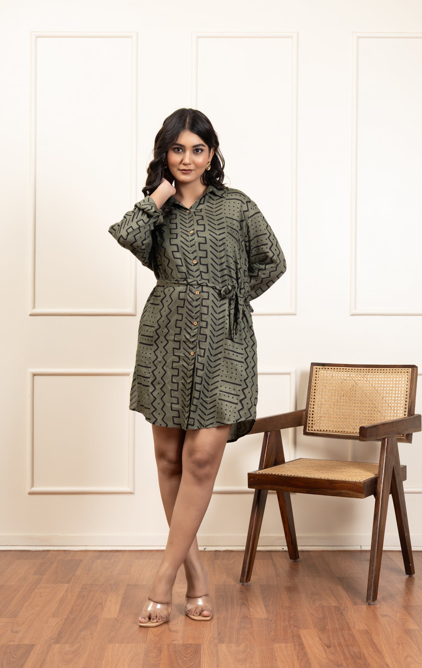 Olive Muse Co-ord Set With Tube Top