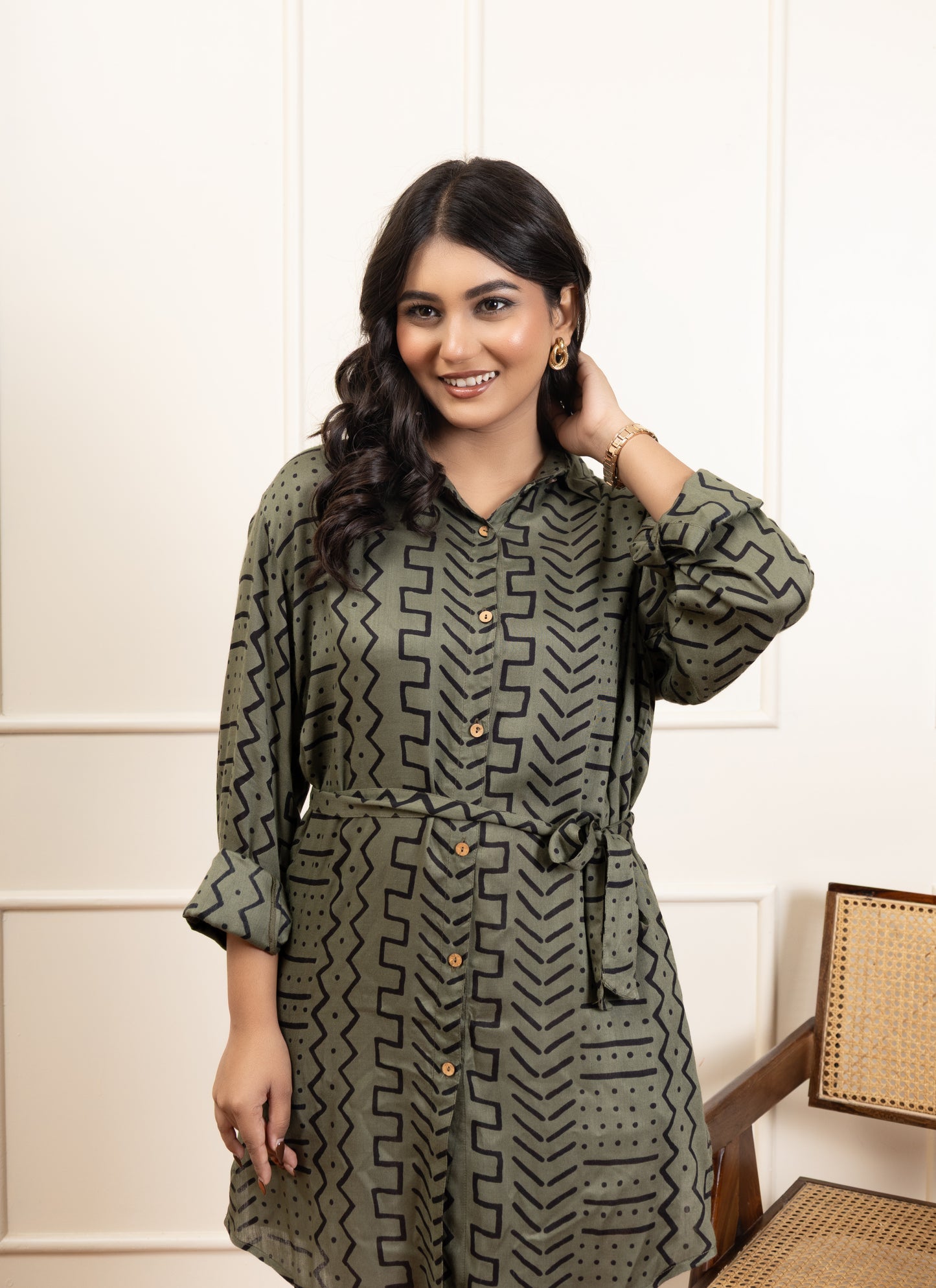 Olive Muse Co-ord Set With Tube Top
