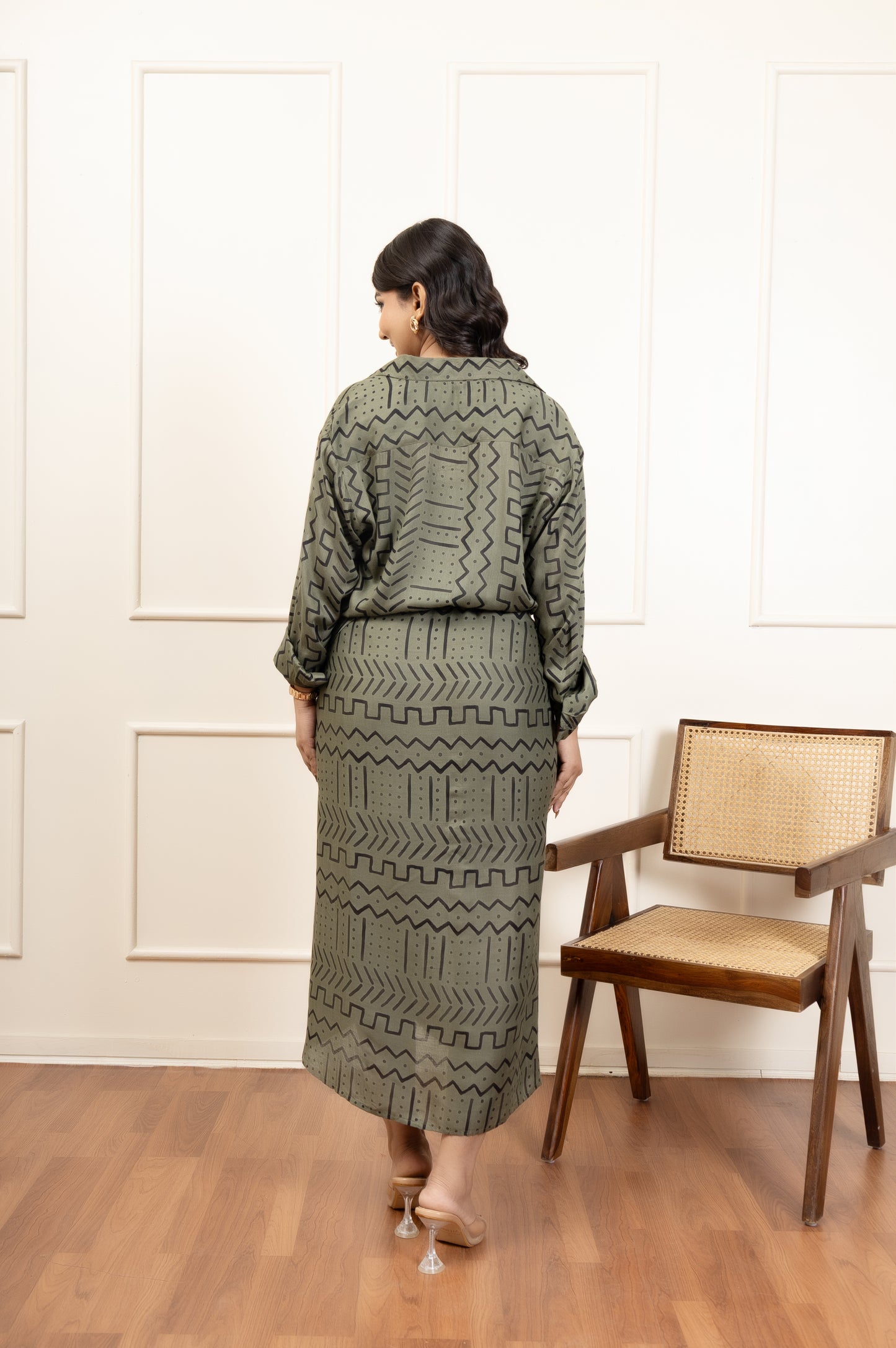 Olive Muse Co-ord Set With Tube Top