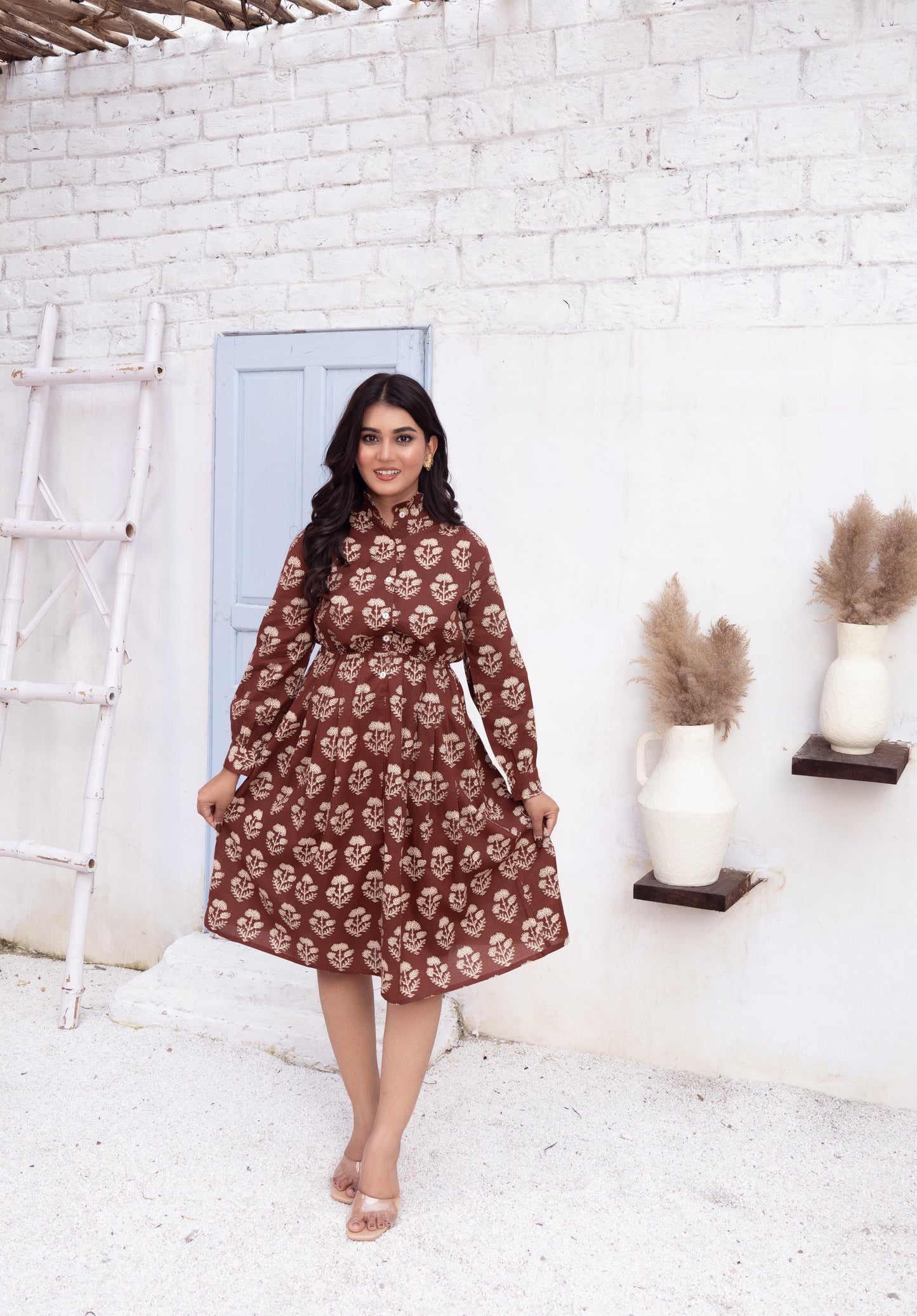 Boho Floral Midi Dress