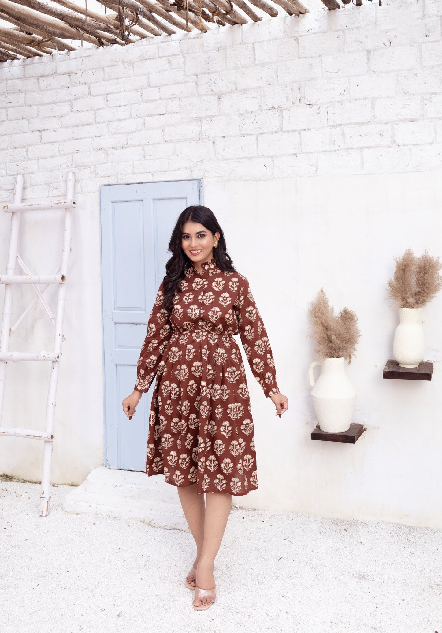 Boho Floral Midi Dress