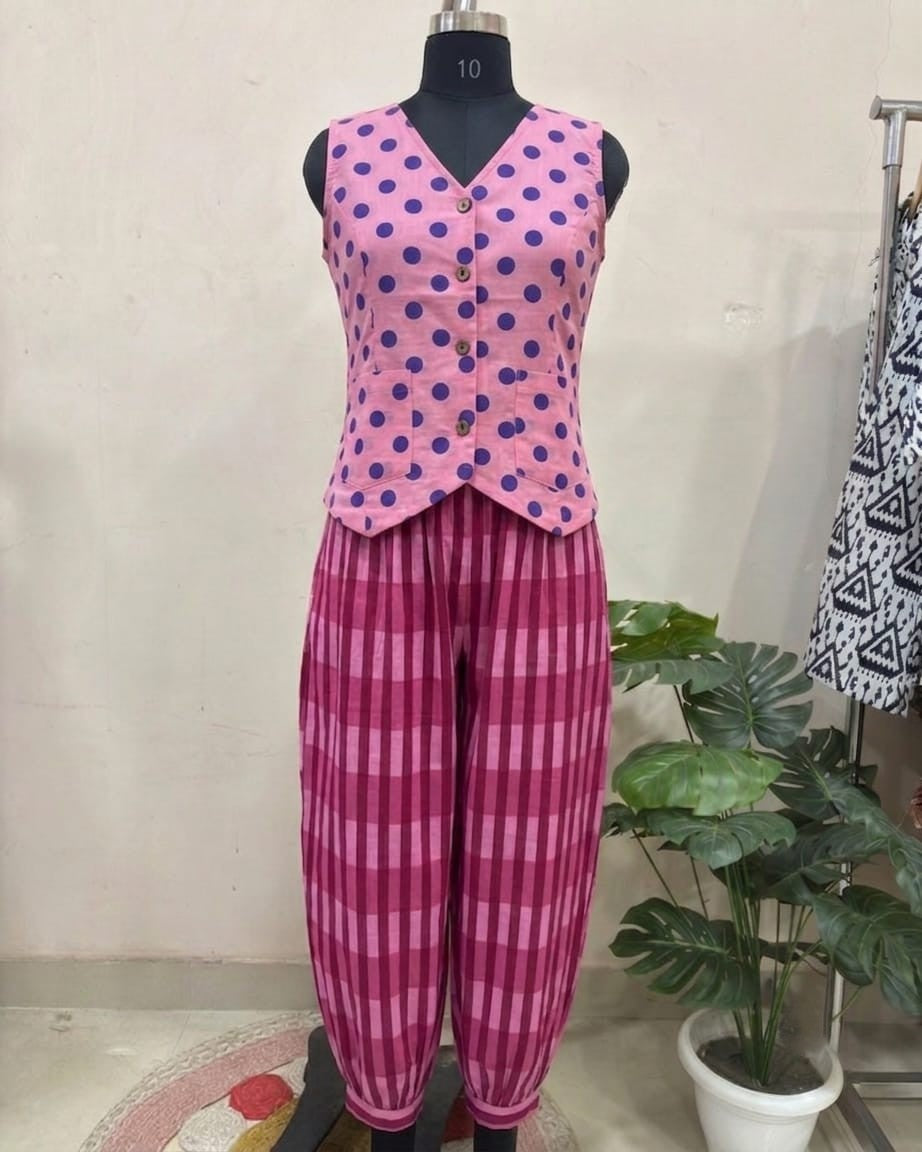 Playful Checks Balloon Pant Set