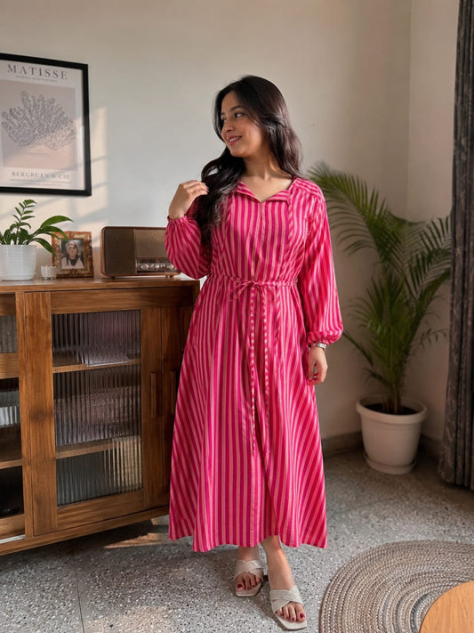 Raspberry Sorbet Midi Dress