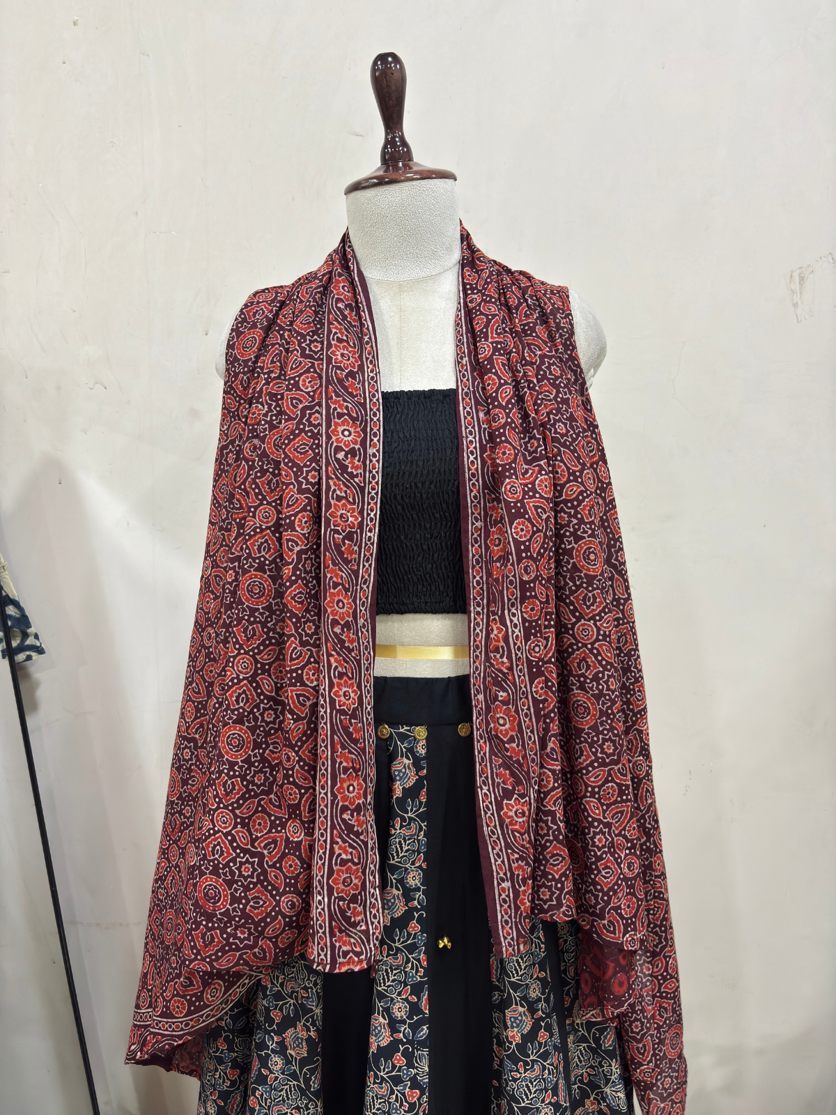 Taara Ajrakh Lehenga Set with Shrug