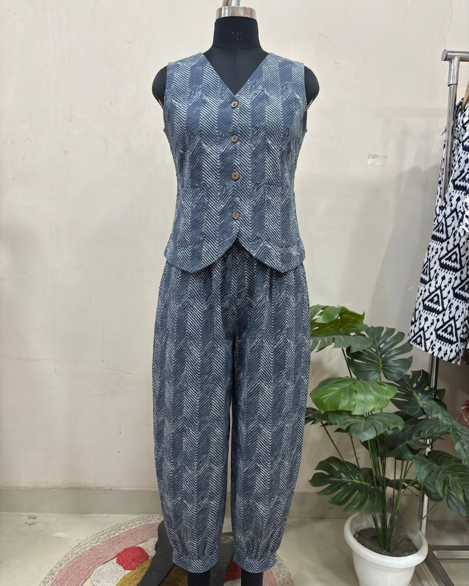 Chevron Print Balloon Pant Set