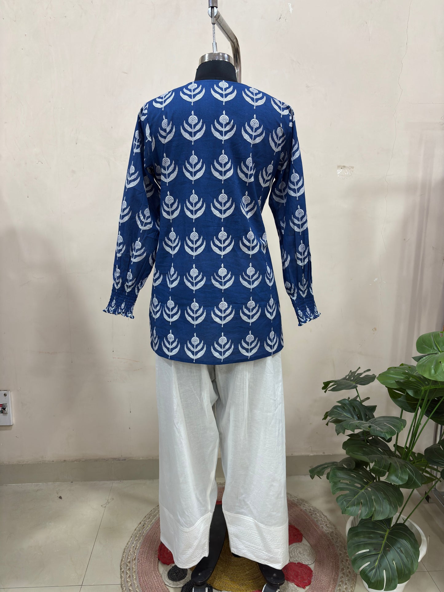 Royal Blue Floral Farshi Salwar