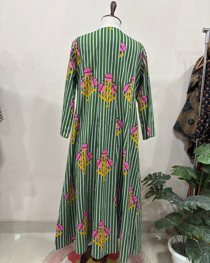 Green Floral Printed Dress