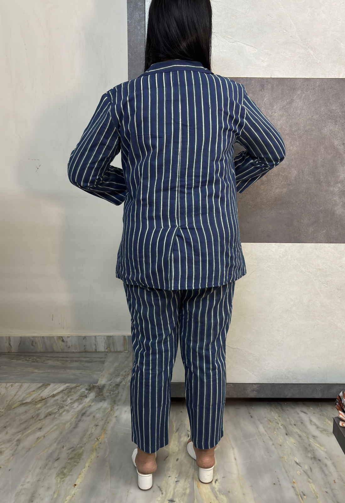 Midnight Vertical Luxe Stripe Three Piece Set