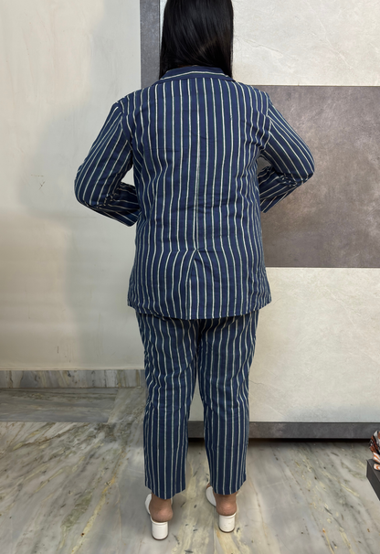 Midnight Vertical Luxe Stripe Three Piece Set