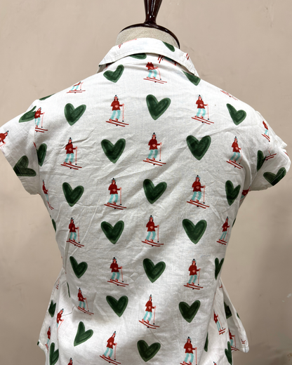 White Heart Printed Co-ord Set