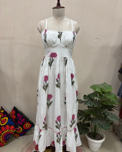 Ivory Blossom Strappy Dress