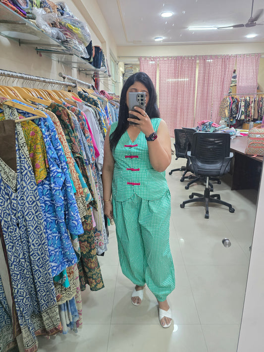 Mint Gingham Chic Co-Ord Set