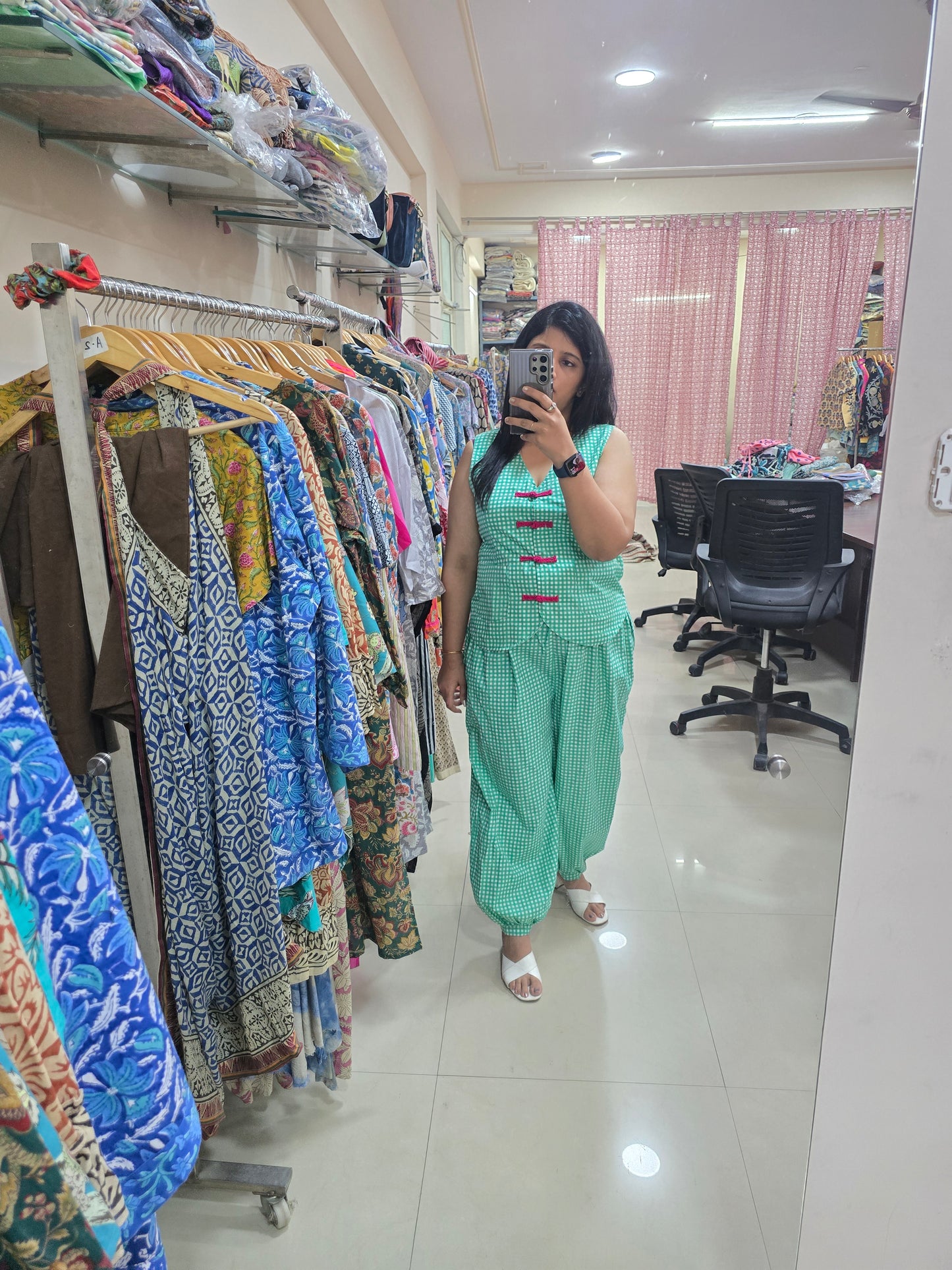 Mint Gingham Chic Co-Ord Set