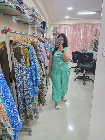 Mint Gingham Chic Co-Ord Set
