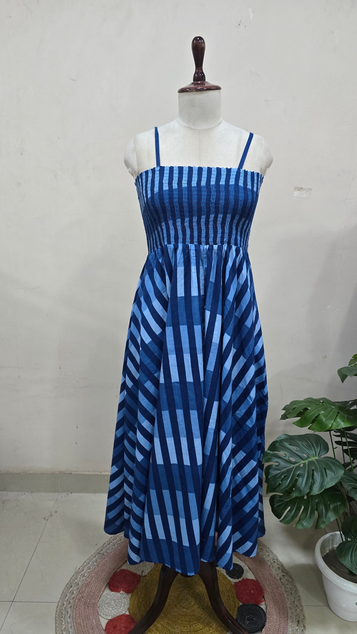 Navy Stripe Skirt Top Set