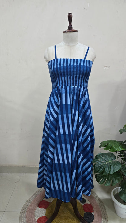 Navy Stripe Skirt Top Set
