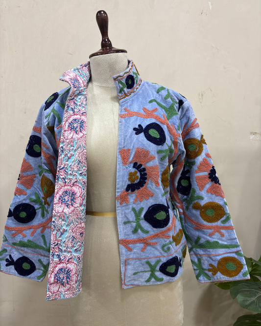 Sky Bloom Artisan Cotton Jacket