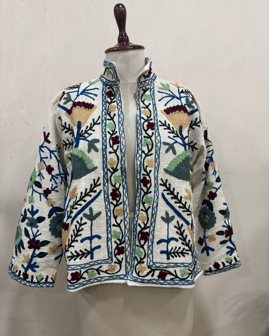 Ivory Floral Embroidered Jacket