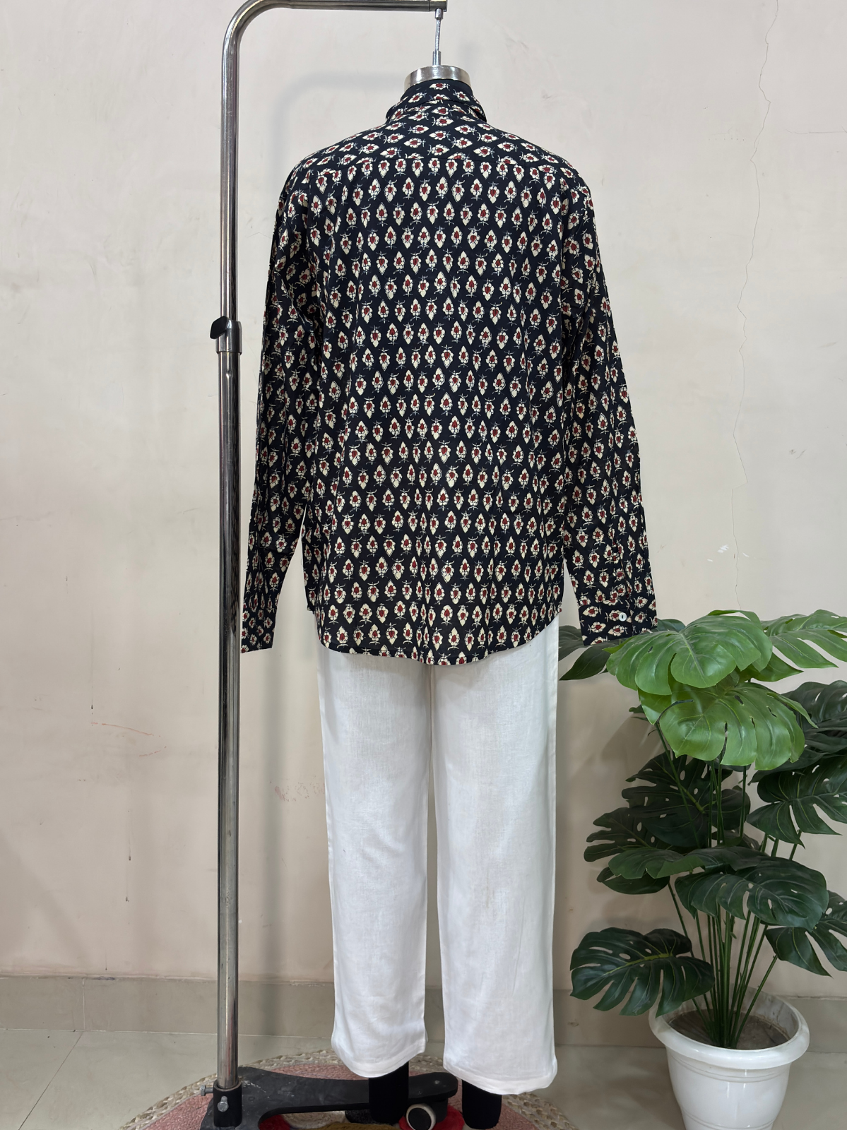 Black Printed Button-Down Co-ord Set