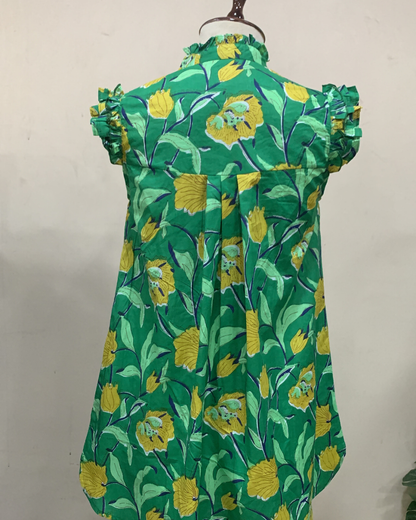 Emerald Meadow Ruffle Tunic Dress