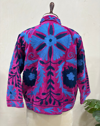 Fuchsia Bloom Embroidered Jacket