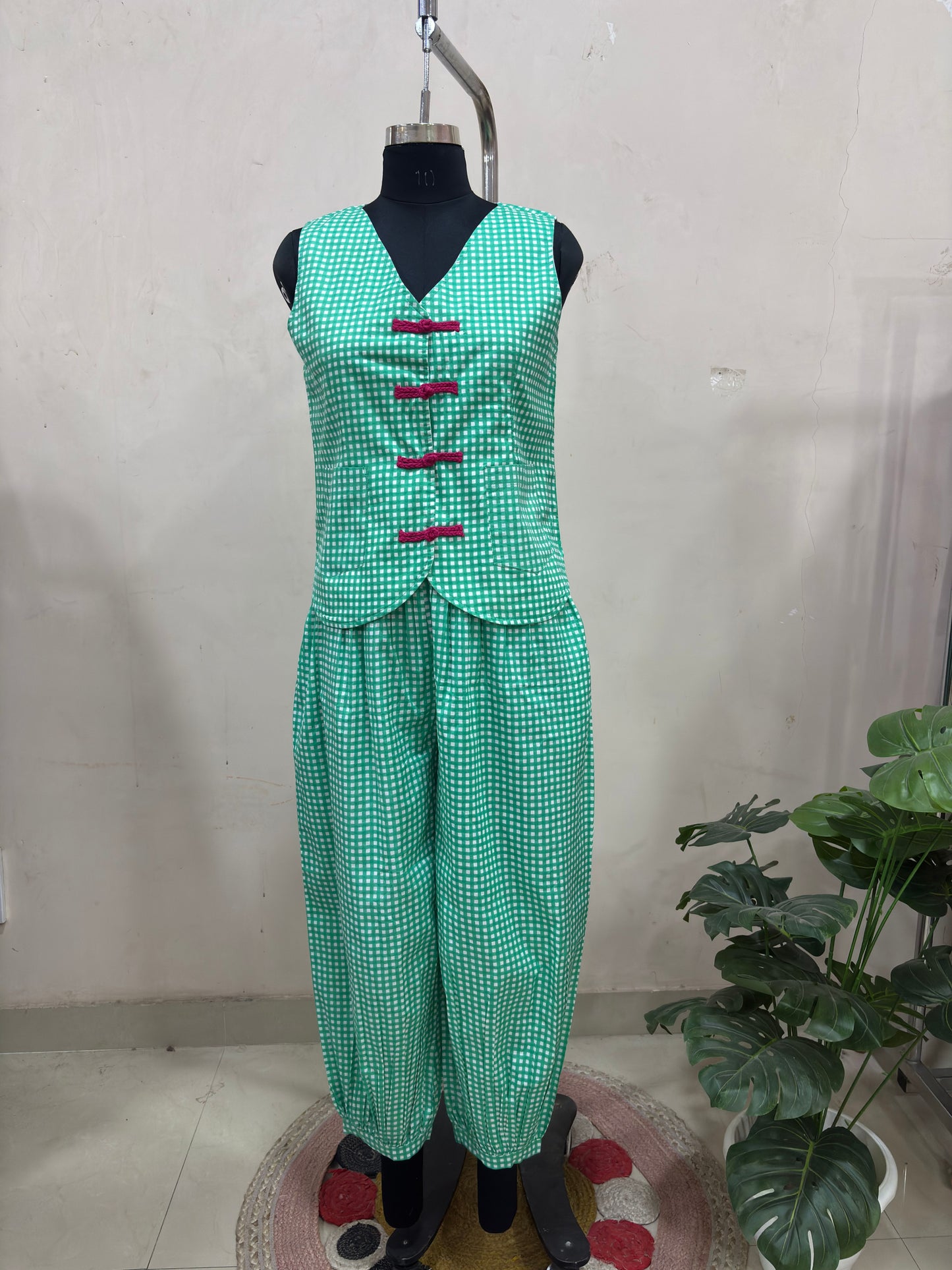 Mint Gingham Chic Co-Ord Set