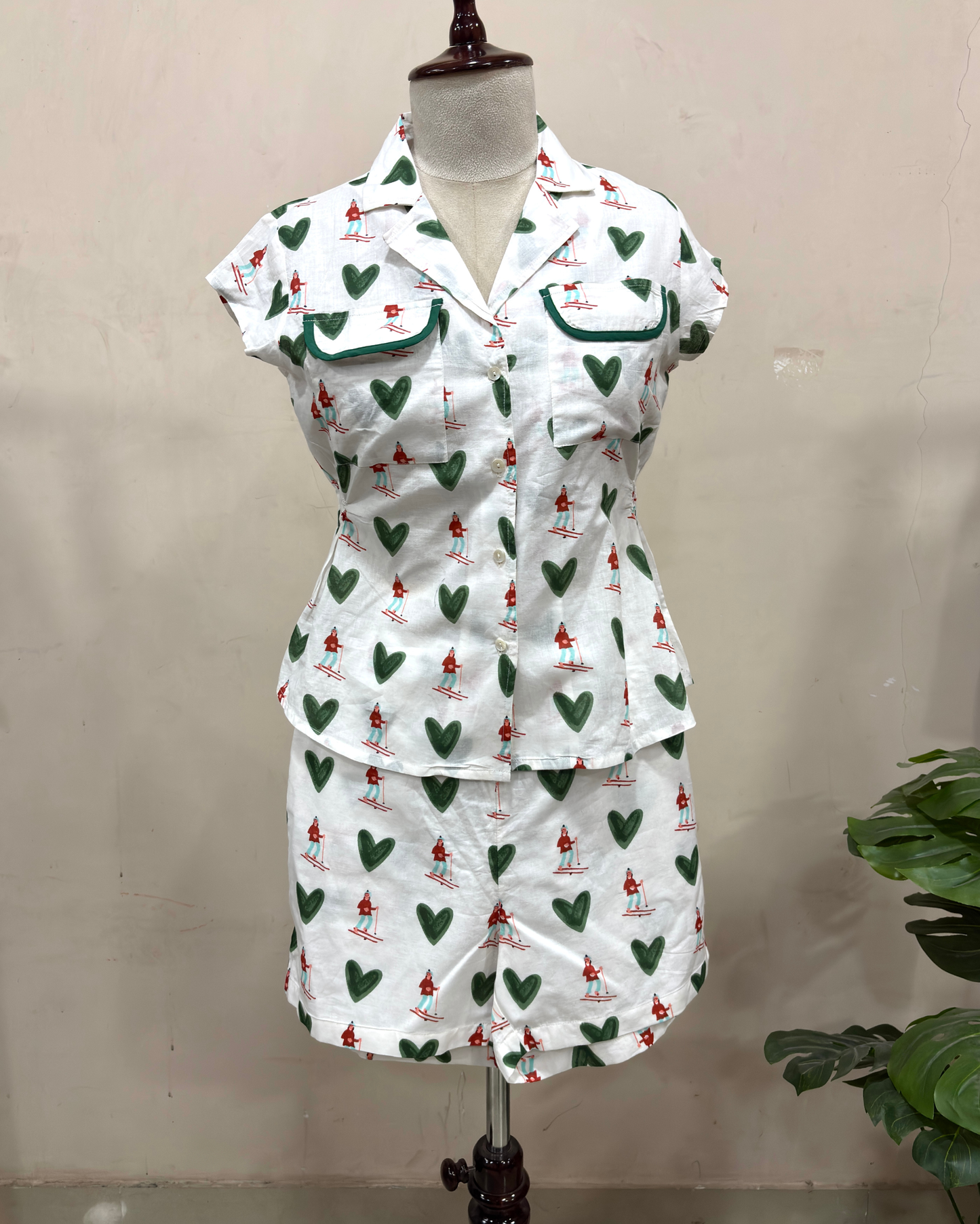 White Heart Printed Co-ord Set