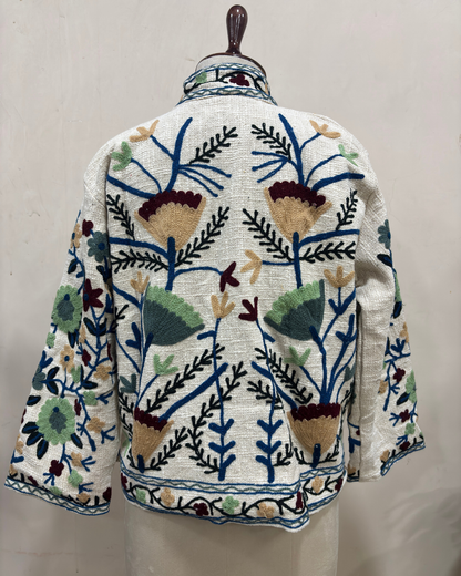 Ivory Floral Embroidered Jacket