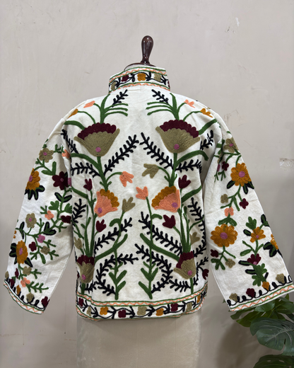 Ivory Meadow Bloom Cotton Jacket