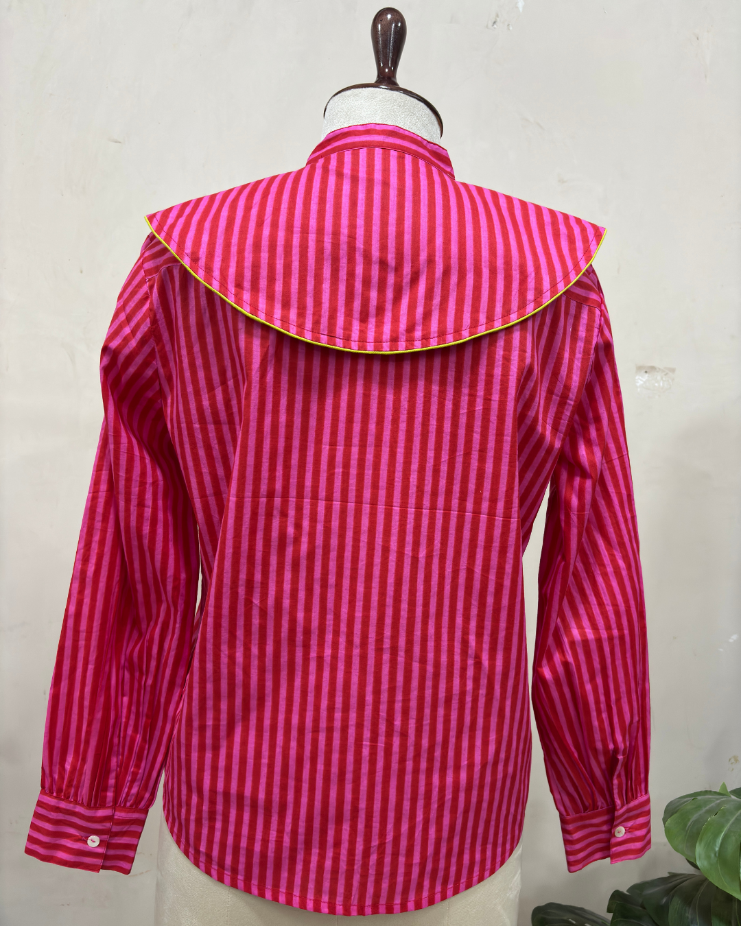 Candy Stripe Statement Collar Shirt
