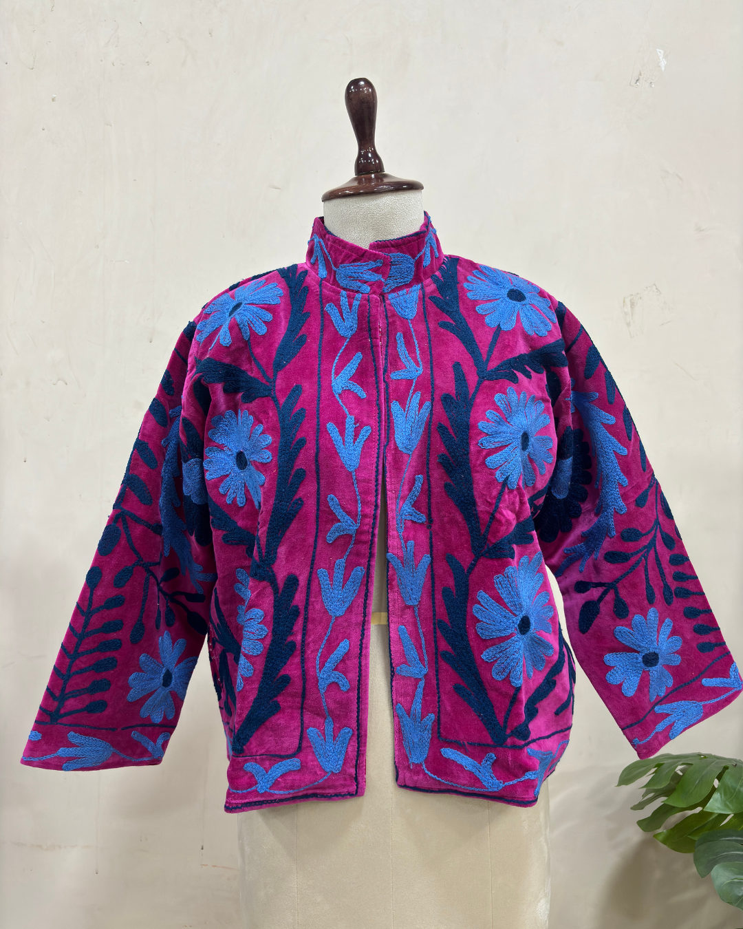 Fuchsia Bloom Embroidered Jacket