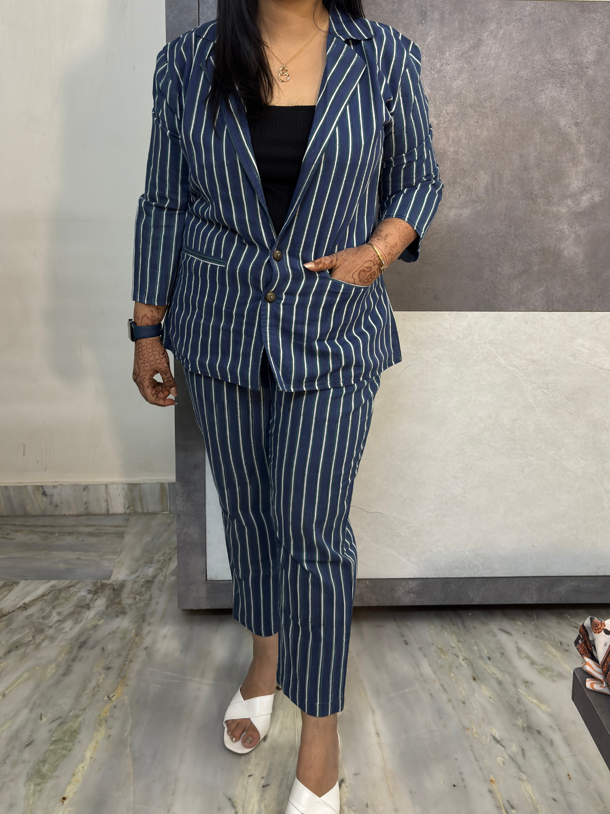 Midnight Vertical Luxe Stripe Three Piece Set