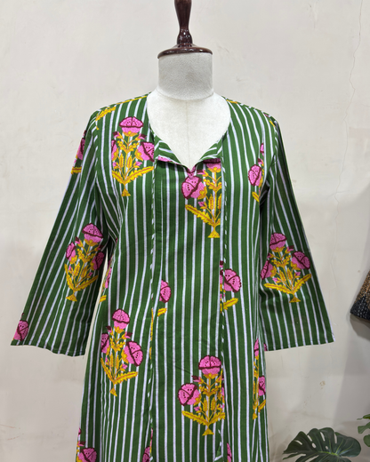 Green Floral Printed Dress