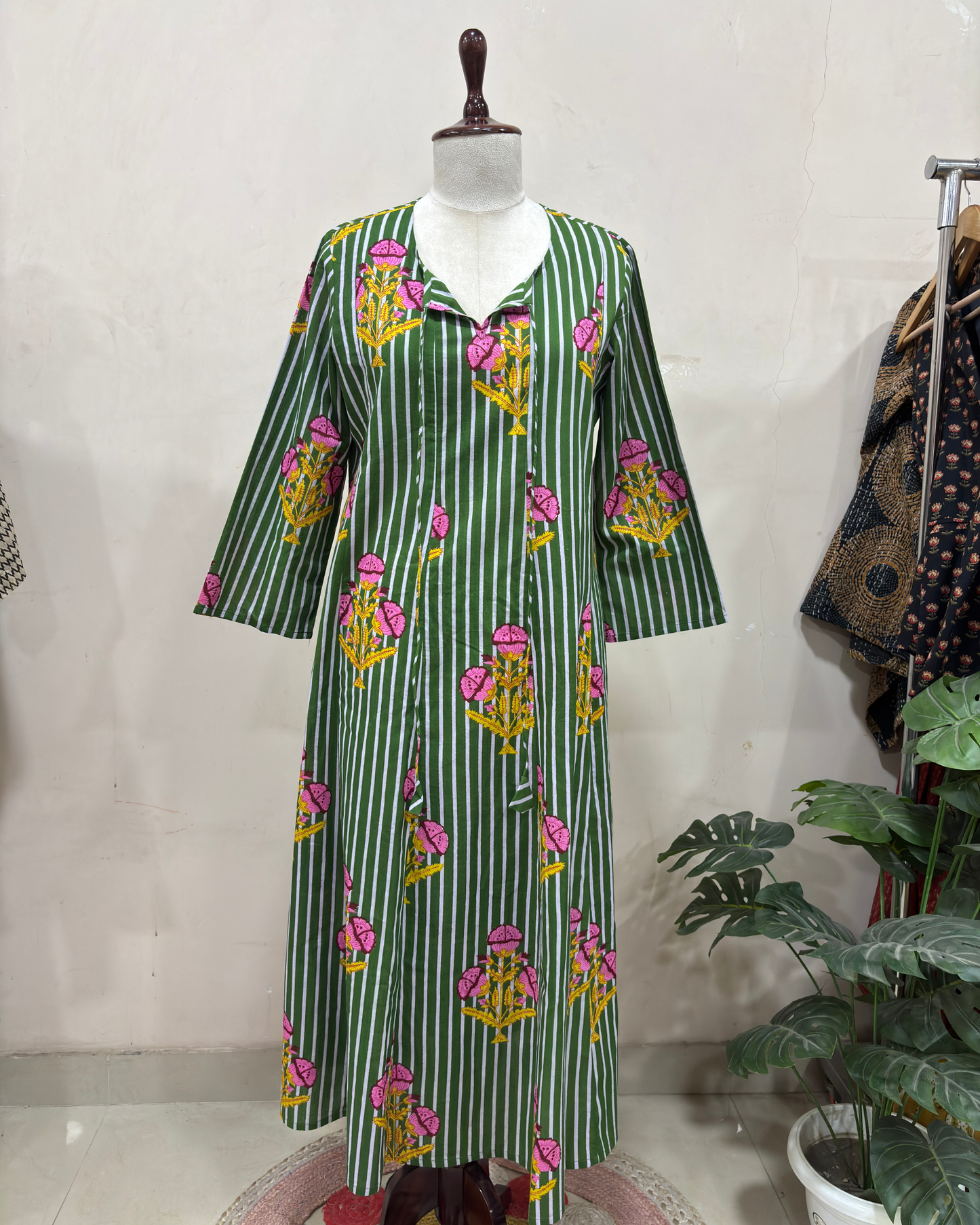 Green Floral Printed Dress