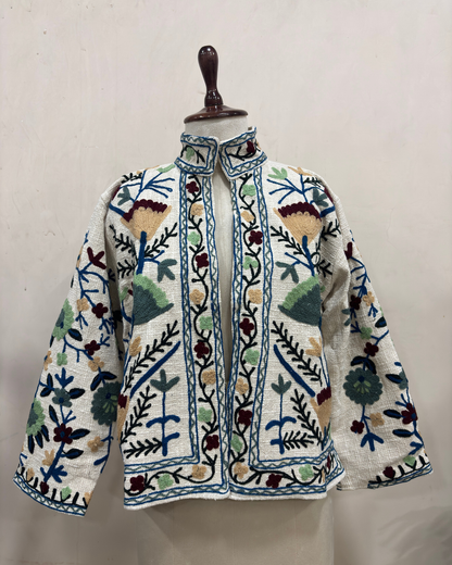 Ivory Floral Embroidered Jacket