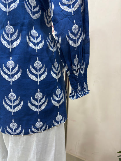 Royal Blue Floral Farshi Salwar