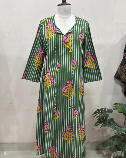 Green Floral Printed Dress
