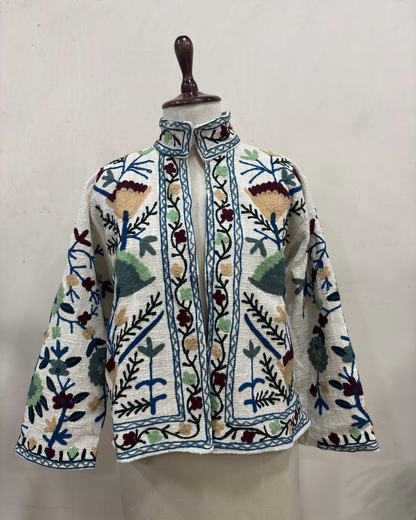 Ivory Floral Embroidered Jacket