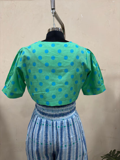 Sky Blue Smocked Jumpsuit