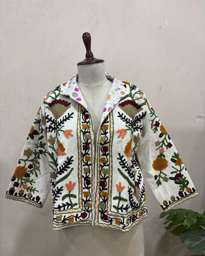 Ivory Meadow Bloom Cotton Jacket