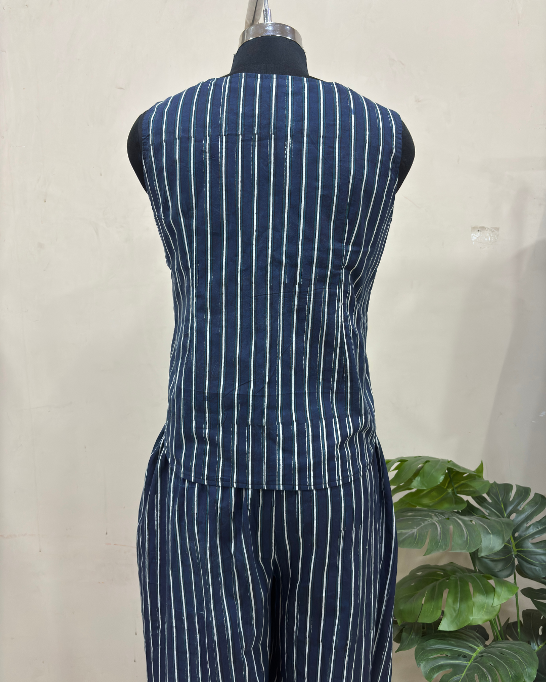 Indigo Stripe Balloon Co-ord set