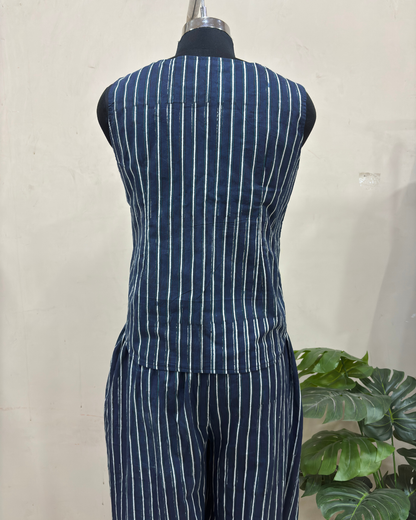 Indigo Stripe Balloon Co-ord set