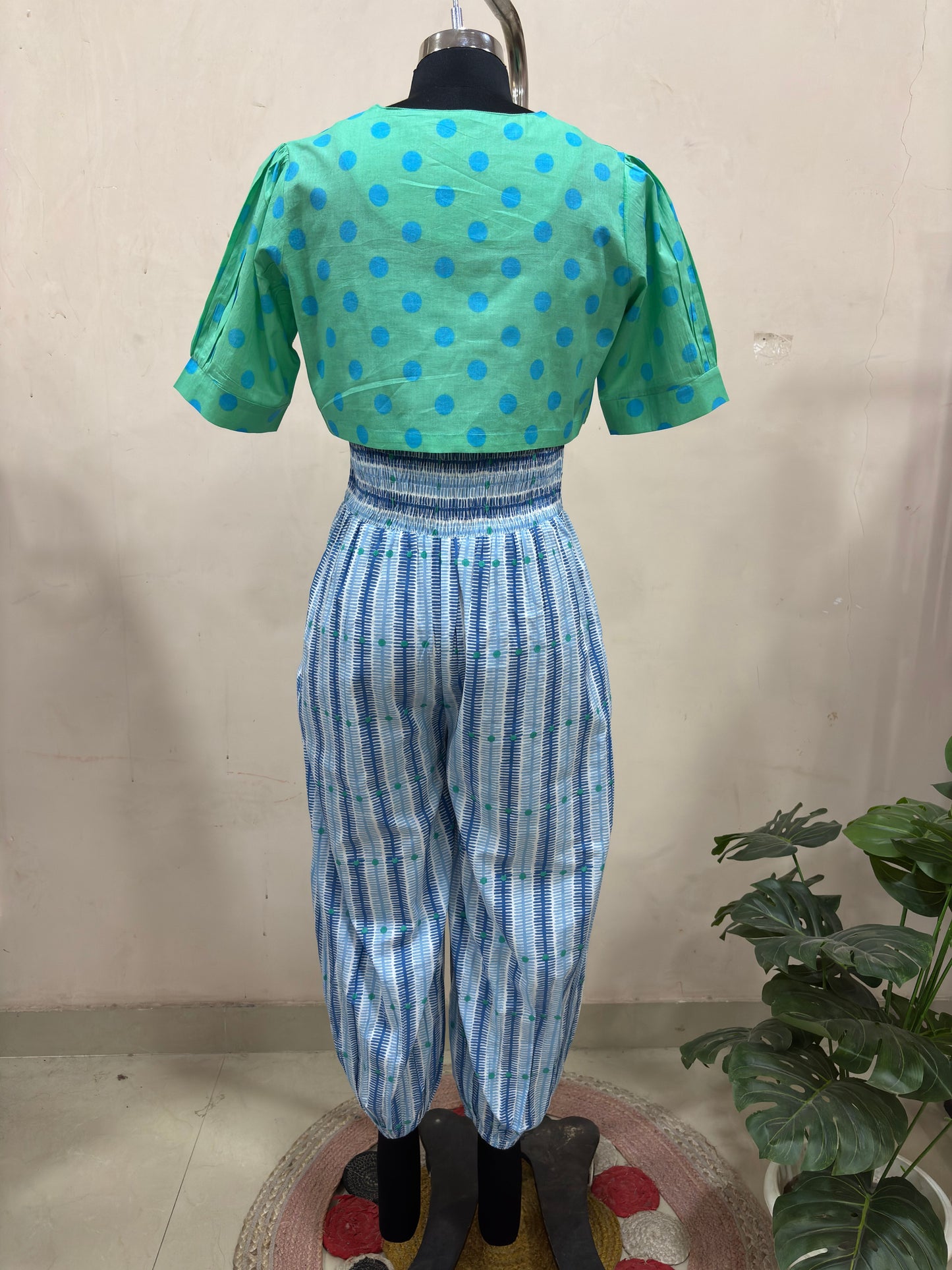 Sky Blue Smocked Jumpsuit