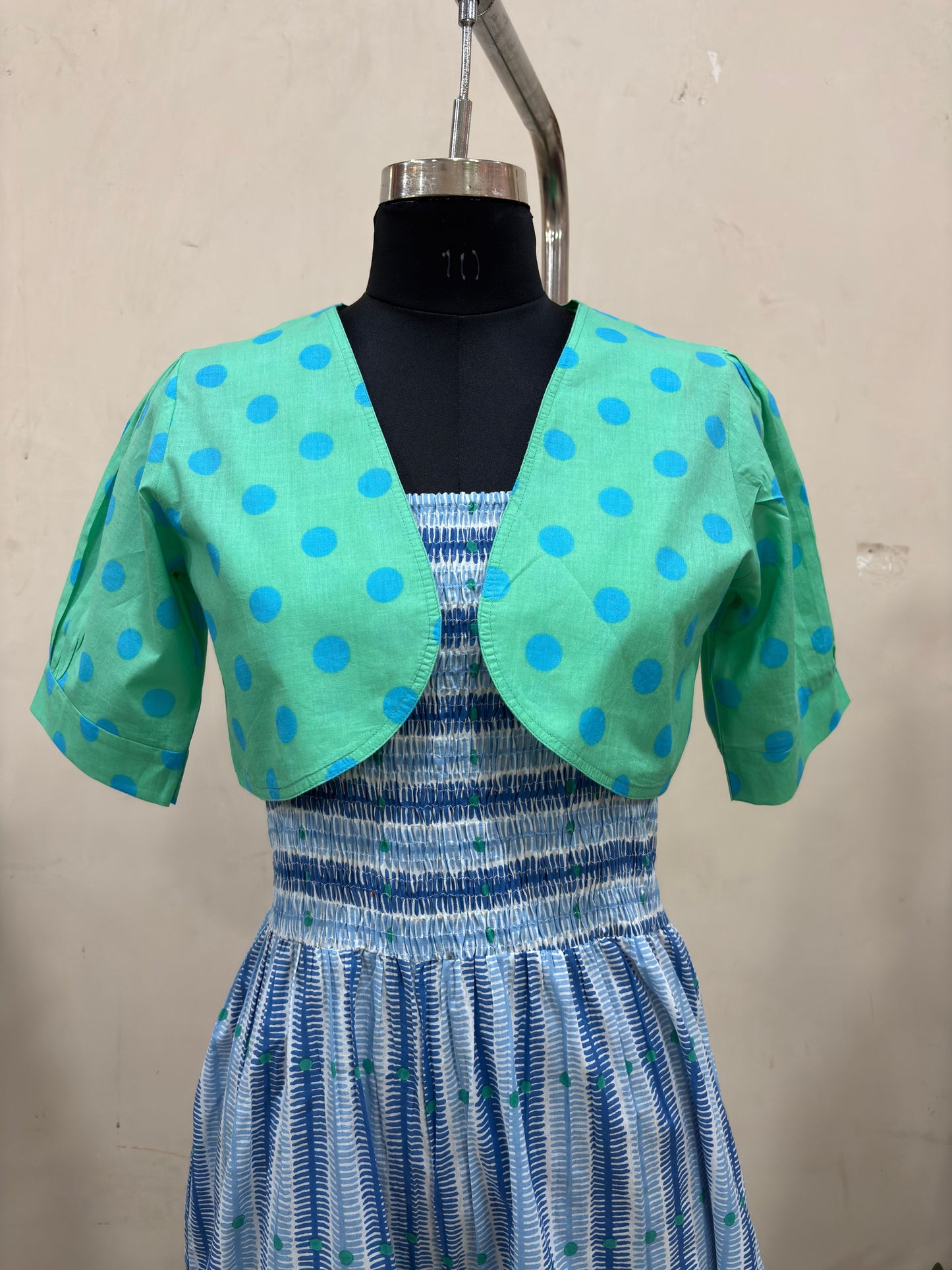Sky Blue Smocked Jumpsuit