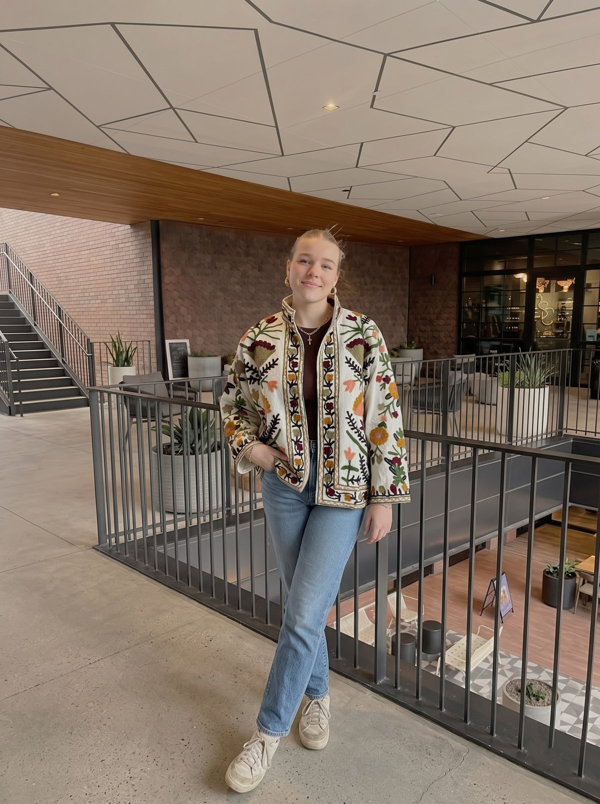 Ivory Meadow Bloom Cotton Jacket