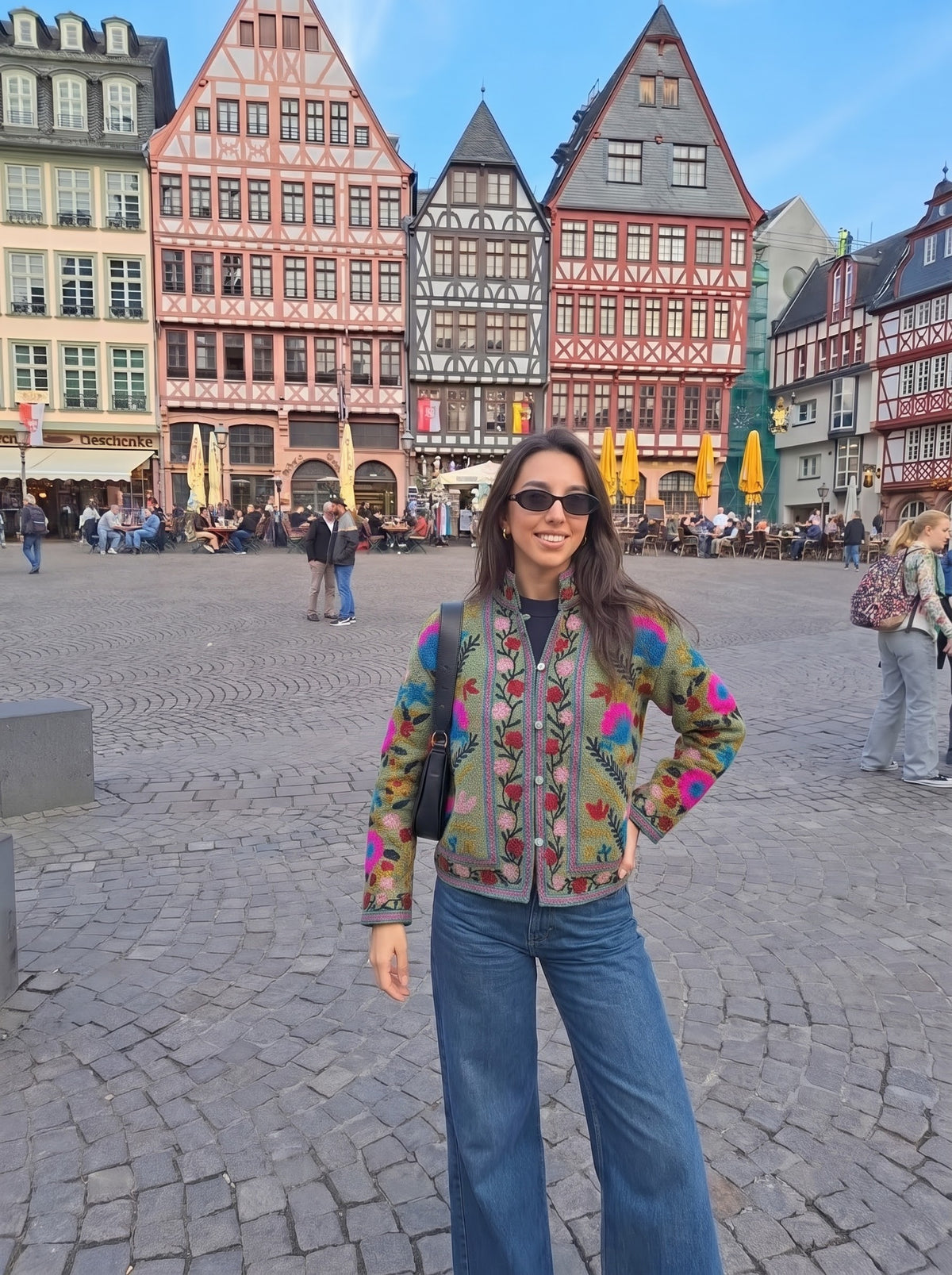 Sage Green Floral Embroidered Jacket