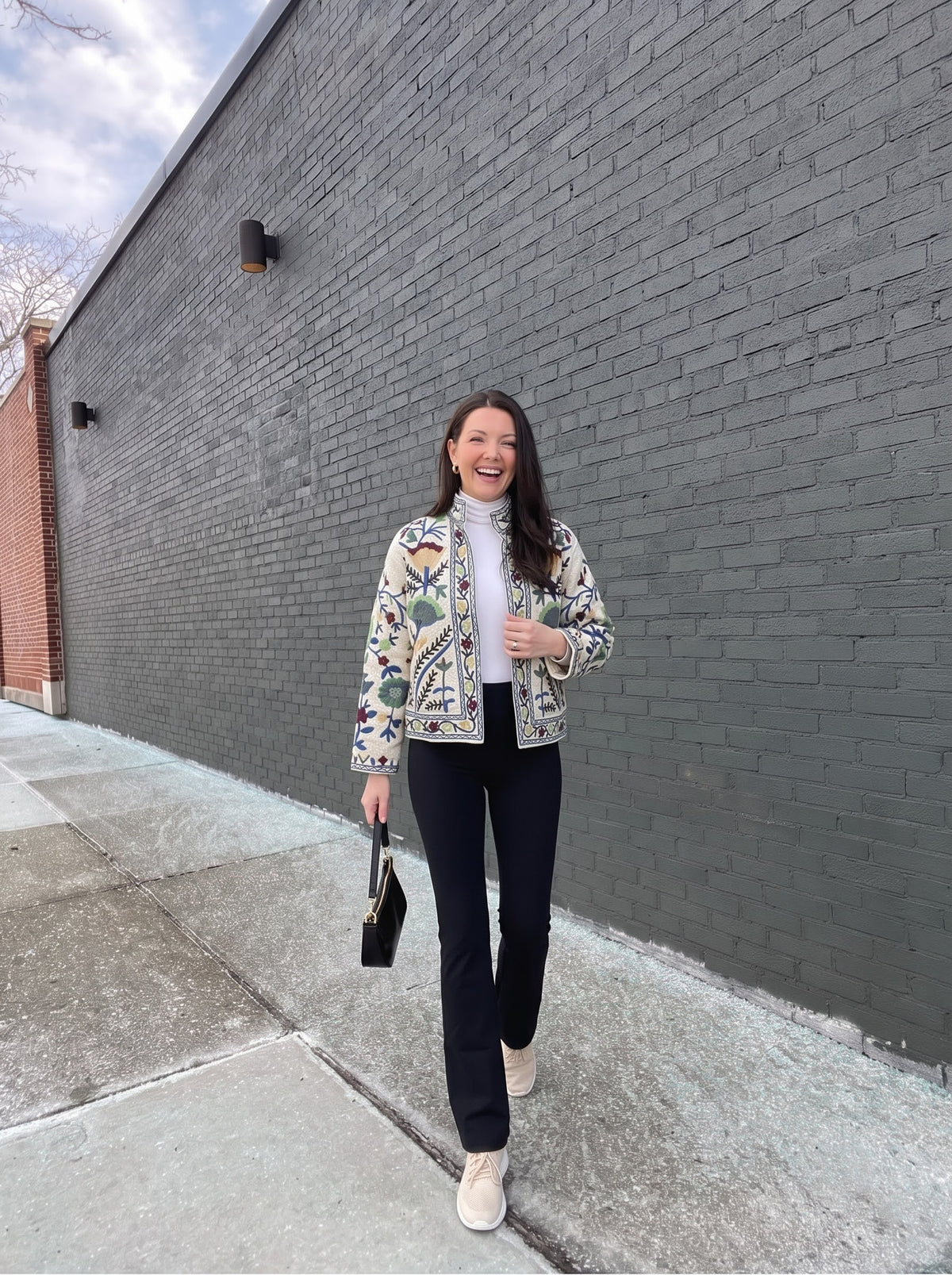 Ivory Floral Embroidered Jacket