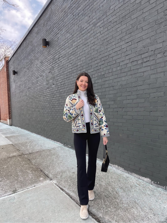 Ivory Floral Embroidered Jacket